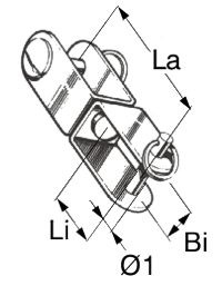 WICHARD-Wirbelschäkel mit Innensechskant-Bolzen 8mm , 80 mm