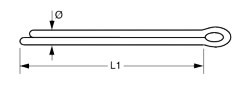 Stecksplinte , 2,0mm x 16 mm , 10er Pack