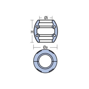 Wellen-Anoden, lang, Kugelform , Zink , 25 mm