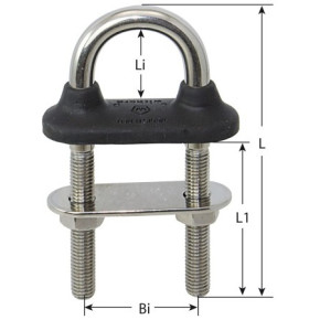WICHARD U-Bolzen Edelstahl 1.4567 mit Gummikragen, M6 , BRL 3000kg
